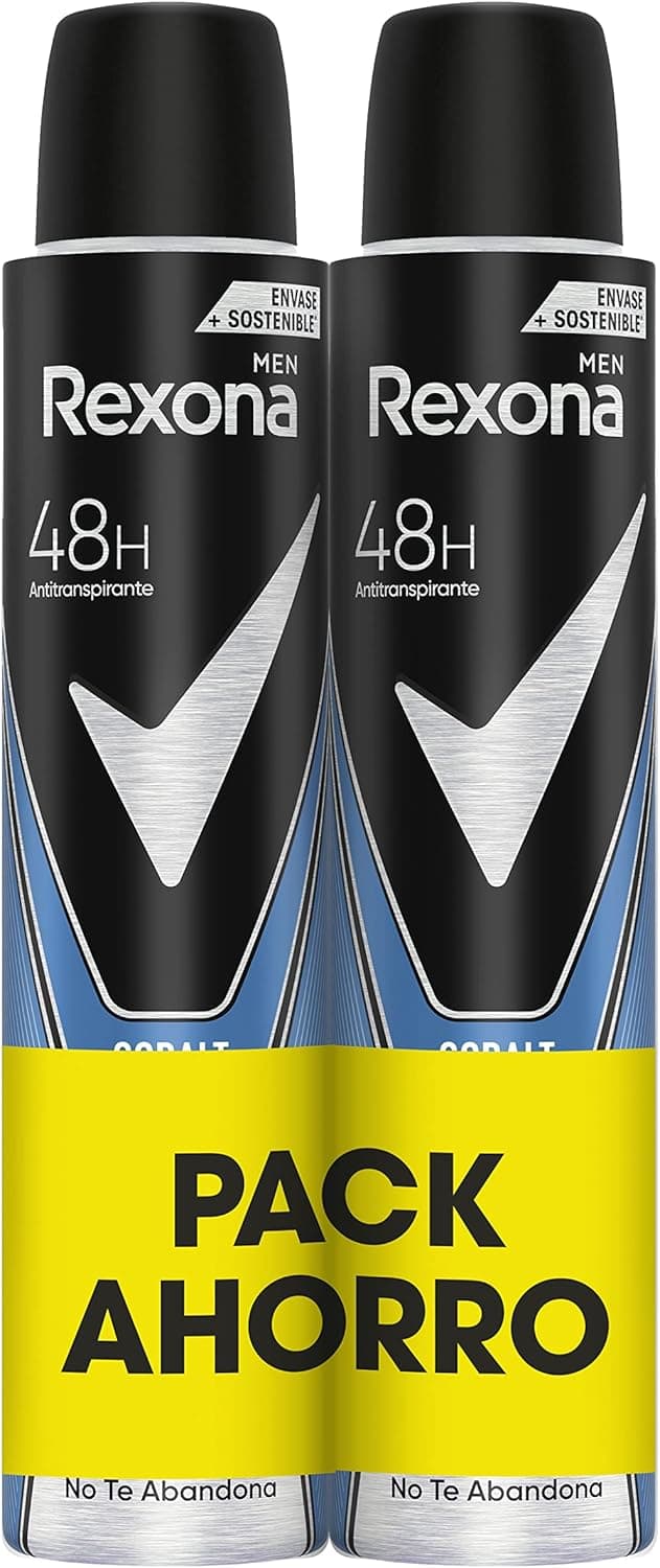 Rexona Desodorizante aerossol antiderrapante para homem Cobalt Dry Pack poupança 2 x 200 ml x2