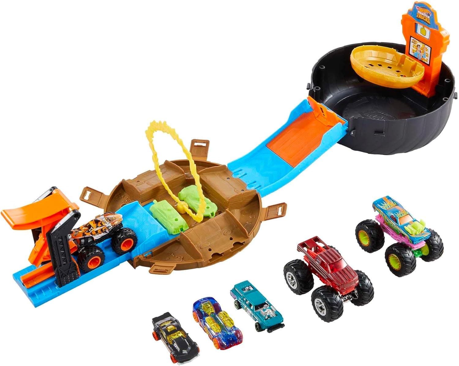Hot Wheels Monster Trucks | Conjunto de veículos com pista de acrobacias