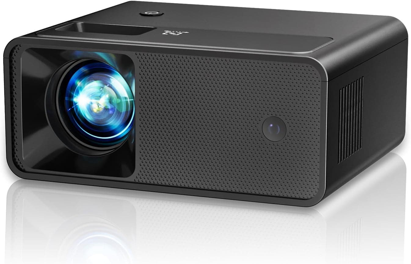 Projetor de 13000 lúmenes 1080P Full HD, 2025 Upgraded Einyoumily Mini projetor portátil, suporte de projetor 4K, cinema em casa de 130", compatível com iOS/Android/TV Stick/HDMI/USB