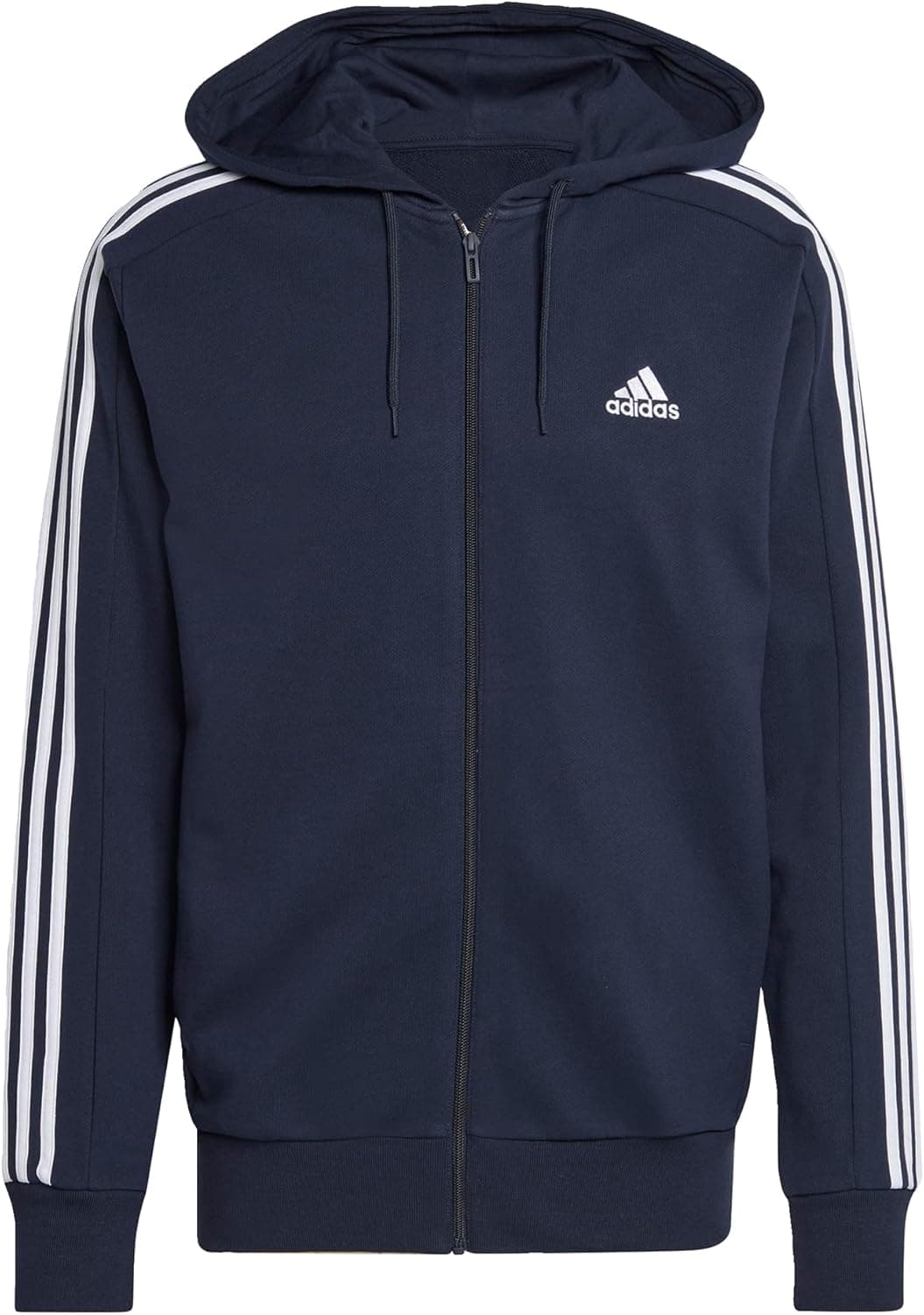 adidas Essentials French Terry 3-Stripes Full-Zip Hoodie Casaco com capuz para homem