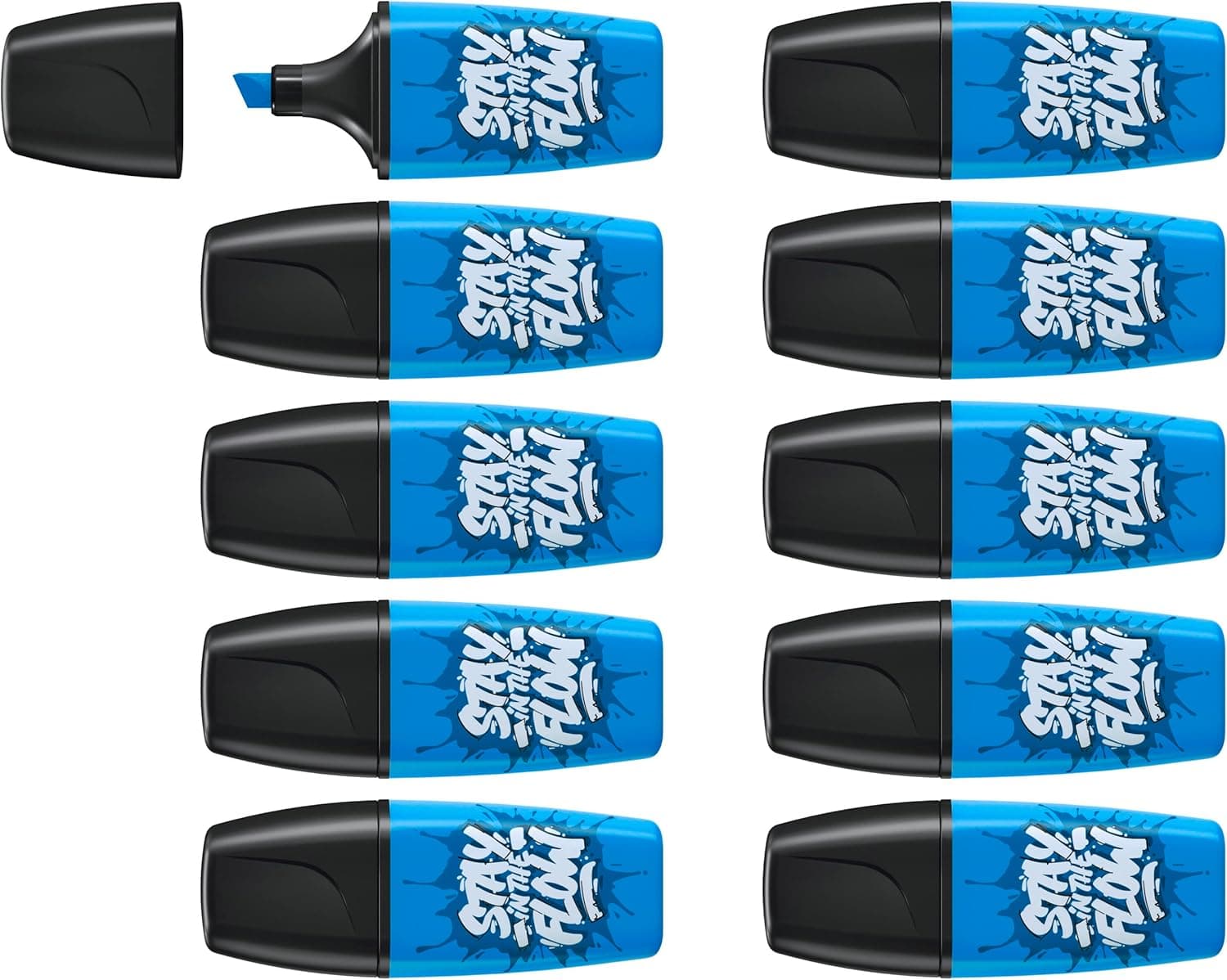 Marcador stabilo boss mini fluorescente by snooze one azul, 10 unidades