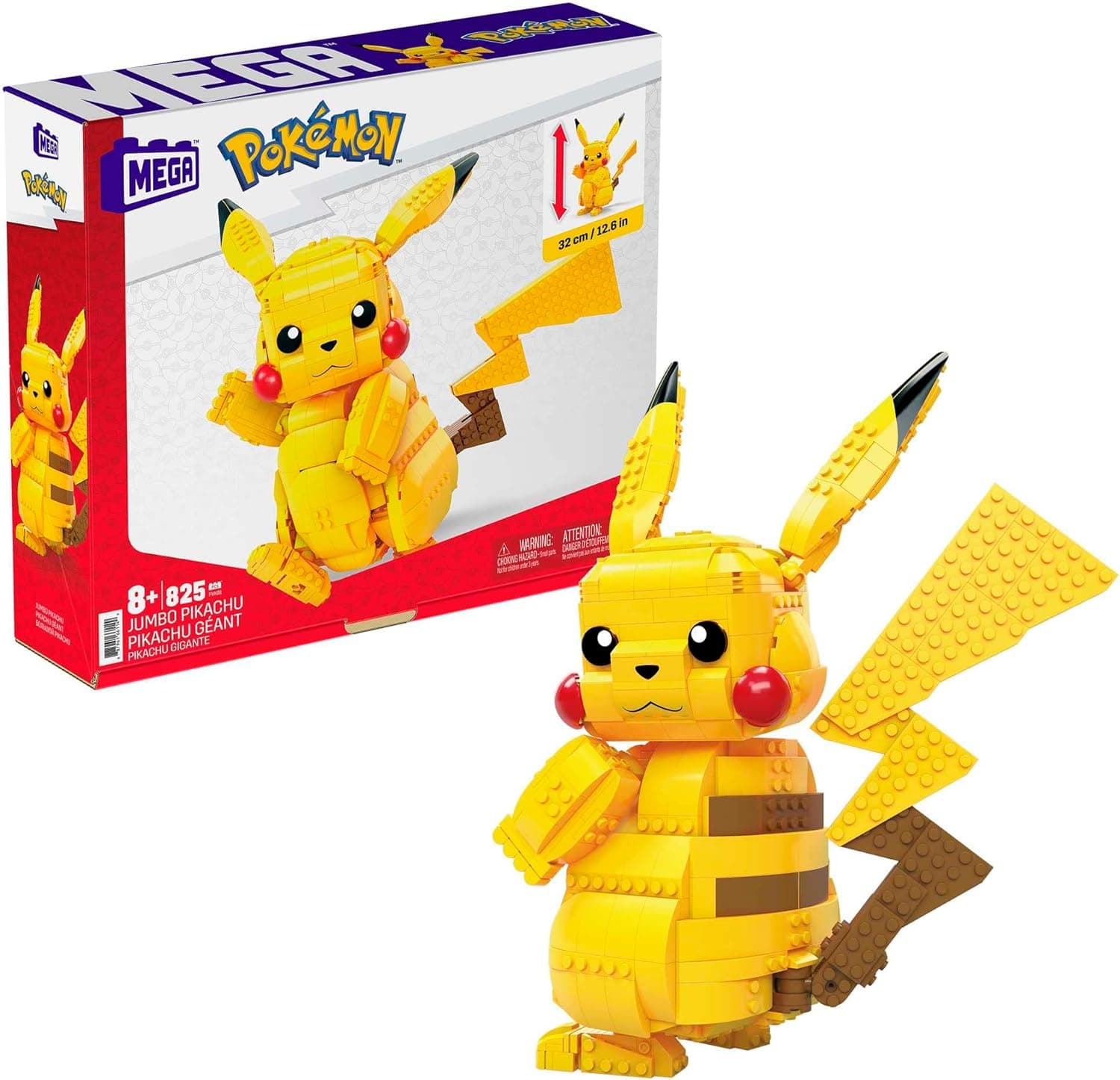 Mega Construx Pokemon Figura Jumbo Pikachu, brinquedos crianças + 8 anos (Mattel FVK81)