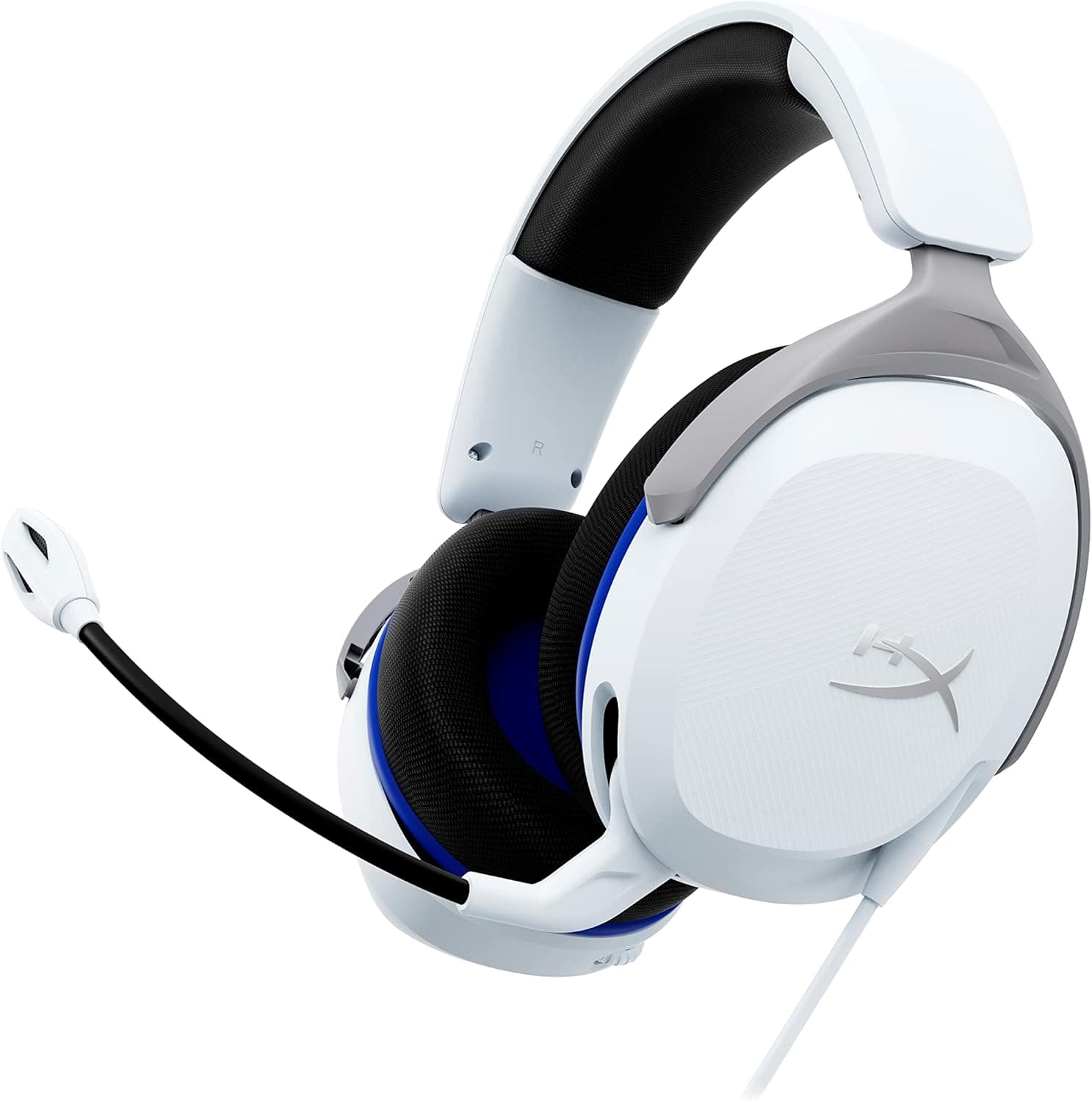 HyperX Cloud Stinger 2 Core, capacetes gaming para Playstation, drivers de 40 mm e áudio envolvente, 3,5 mm, microfone dobrável com cancelamento de ruído - branco