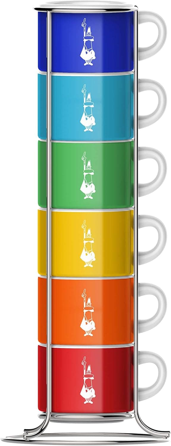 Bialetti Seis copos empilháveis, multicolor, porcelana