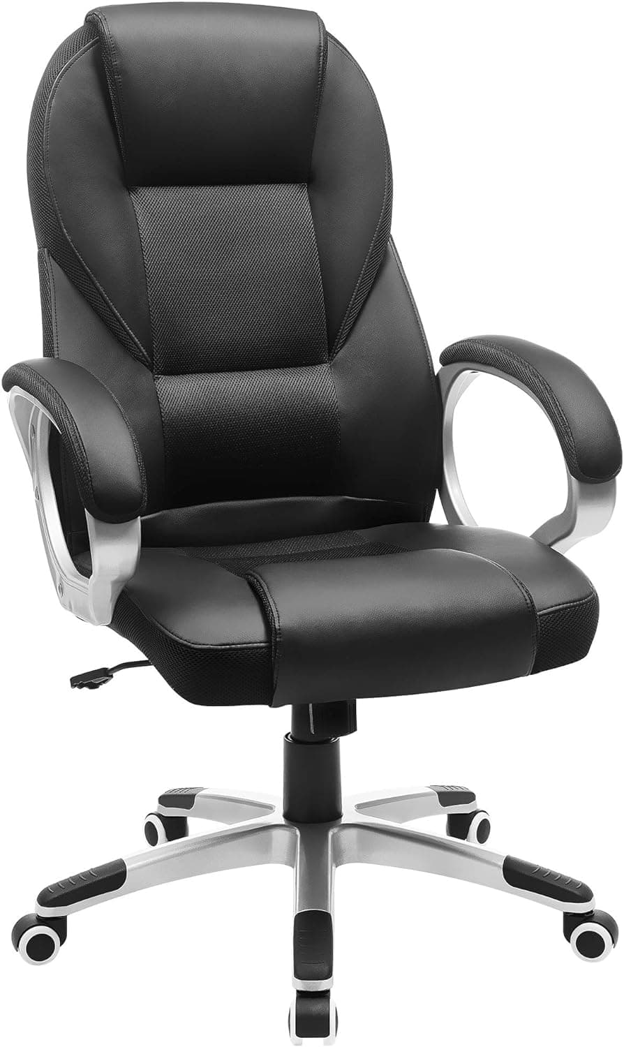 SONGMICS OBG22B | Cadeira de escritório ergonómica em PU com rodas