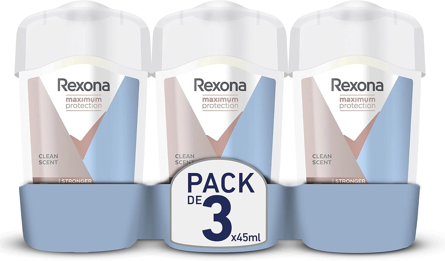 Rexona Maximum Protection Desodorante para mulher em bar, antirreflexo, limpeza suave, 45 ml x 3