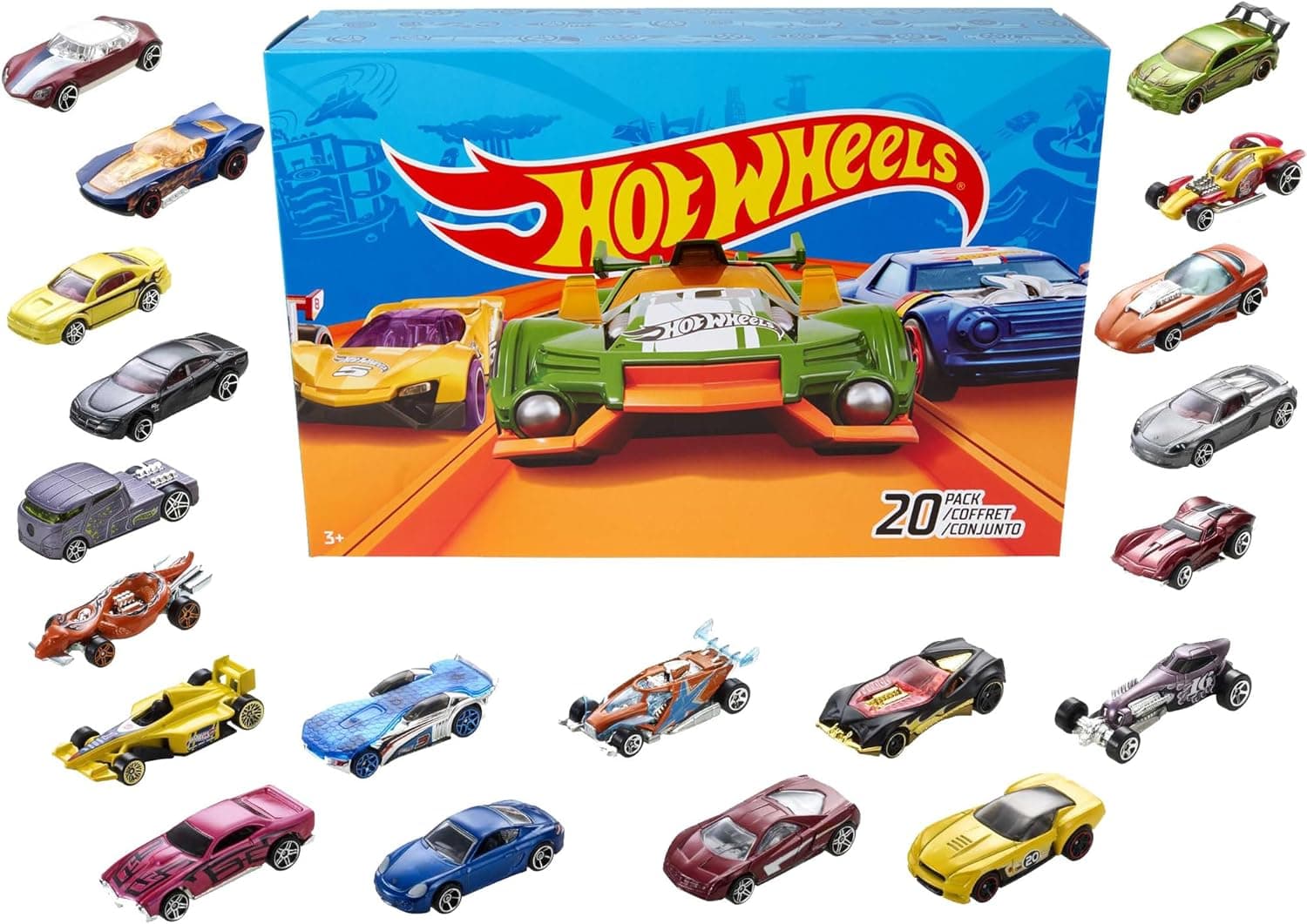 Hot Wheels Conjunto de 20 veículos, modelos variados