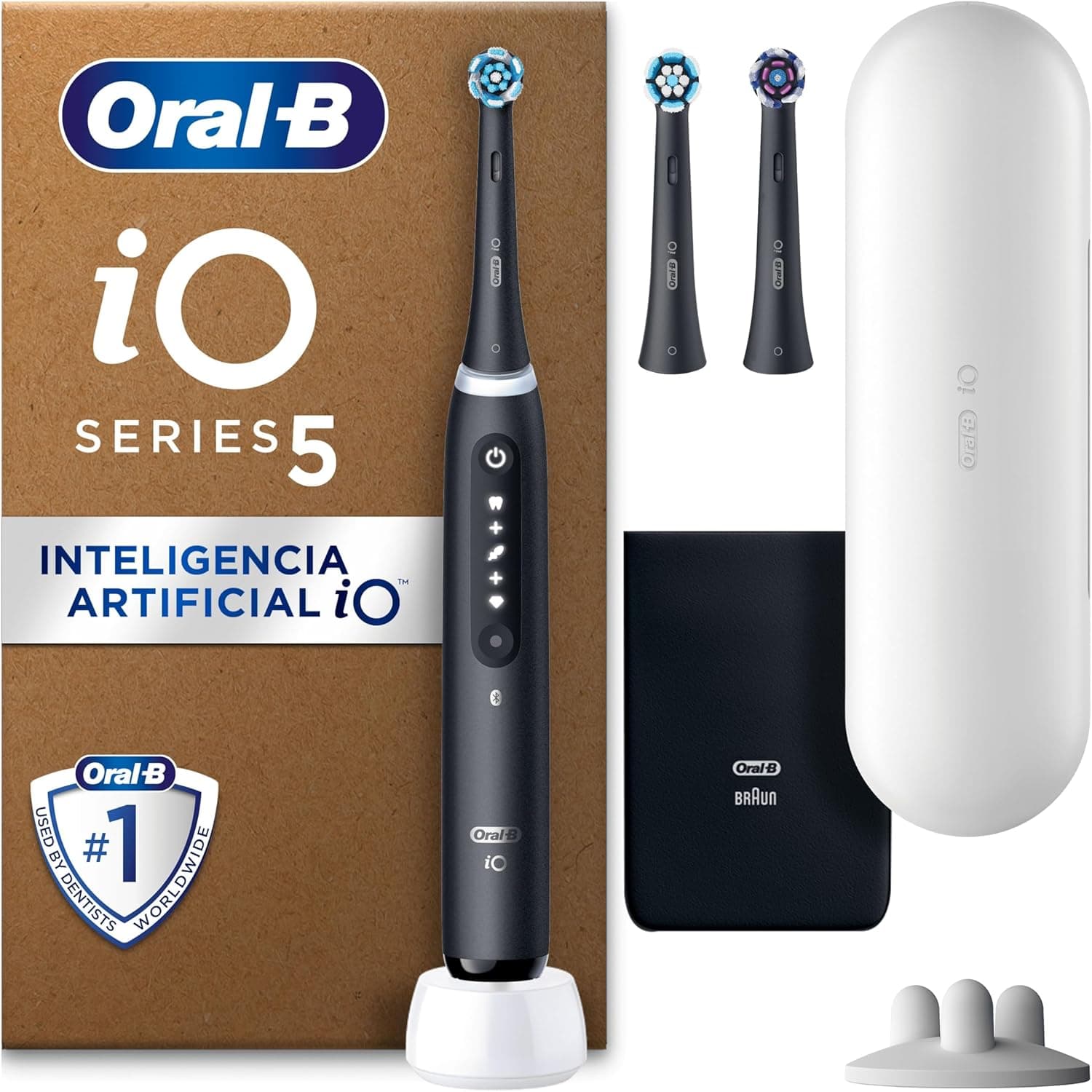 Oral-B iO 5 | Escova de dentes elétrica com 3 cabeças e estojo de viagem