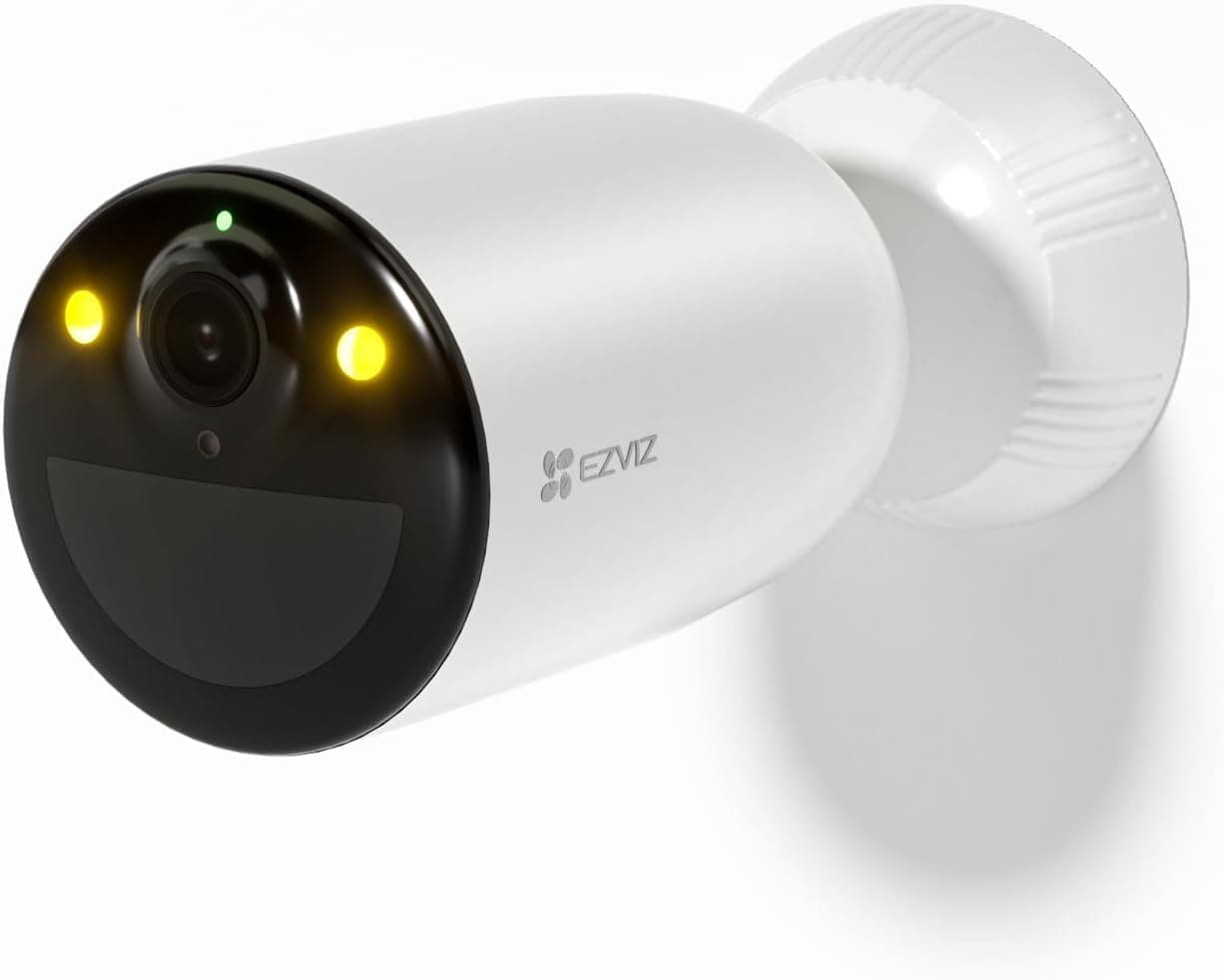 EZVIZ Câmara de vigilância WiFi exterior sem cabos, bateria recarregável de 120 dias, 1080P câmara IP de segurança com impermeável, deteção de movimento PIR, visão noturna, áudio de 2 vias, CB3