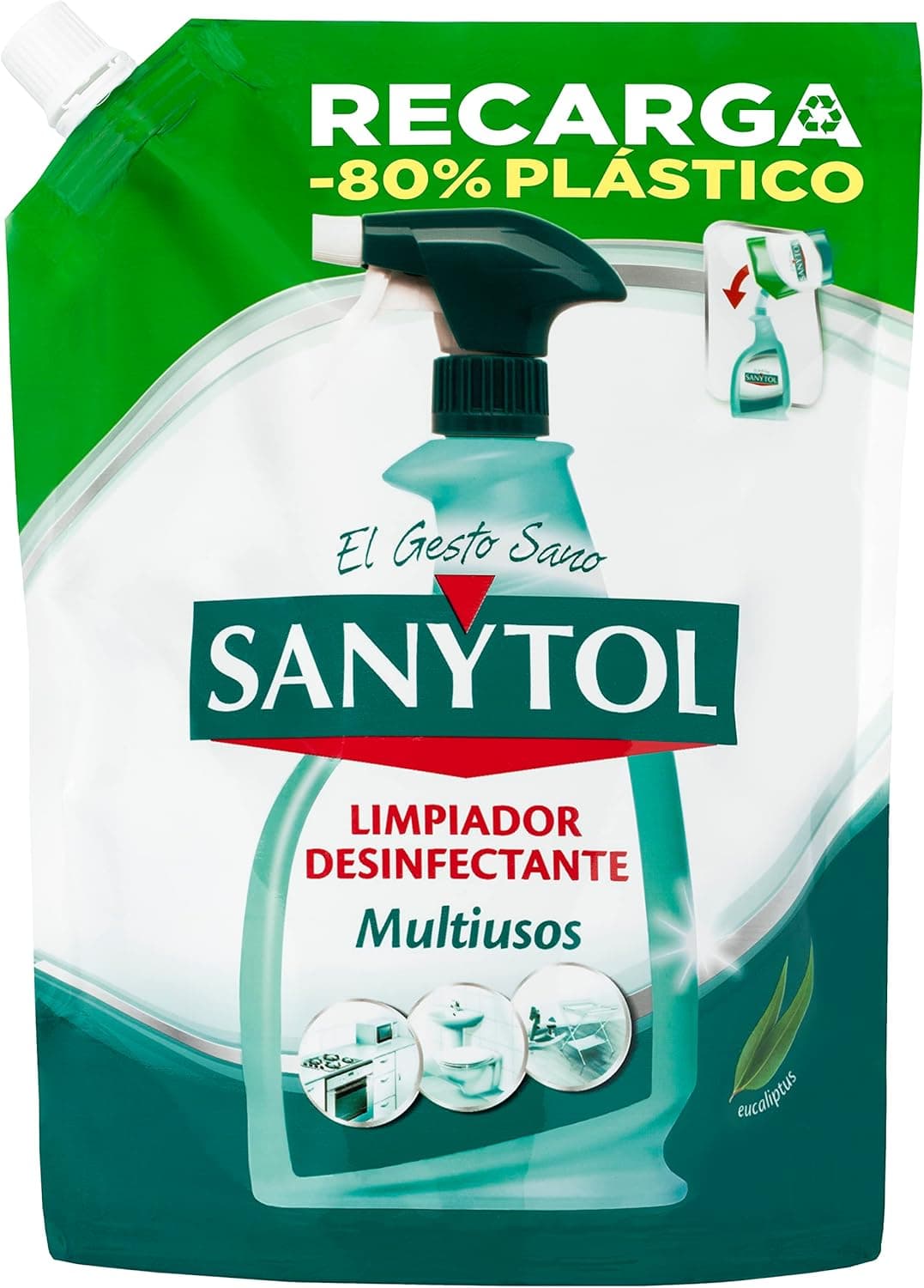 Sanytol Recarga Limpiador Desinfetante | Limpeza multiúsos sem lixívia elimina 99,9% dos germes 750 ml