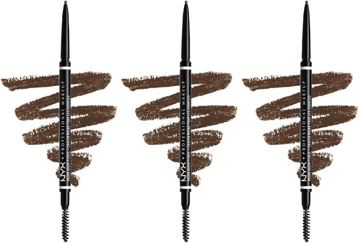NYX Professional Makeup Lápis de sobrancelhas perfeitas Micro Brow Pencil, dois lados: escova espiral e lápis de sobrancelhas automático, fórmula vegana, Tom: Brunette