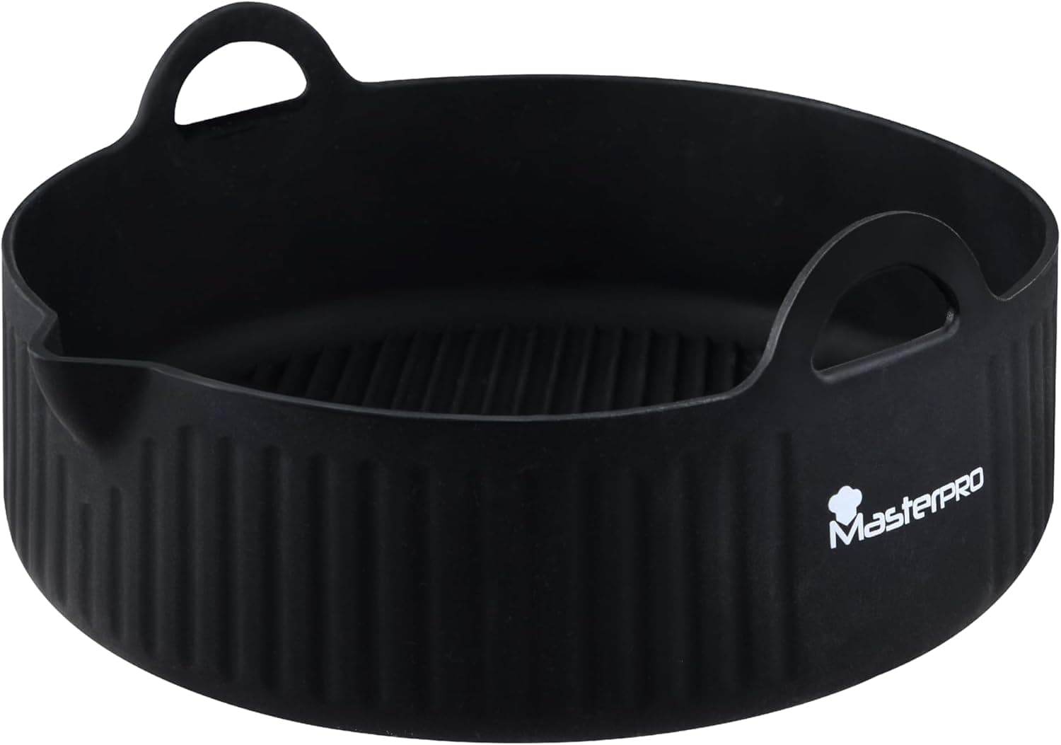 MasterPro FOODIES COLLETION - Bandeja de forno redonda para ar frier, 18,5 x 19 x 5,5 cm, silicone - resistente a altas temperaturas, anti-aderente, alças laterais para segurança