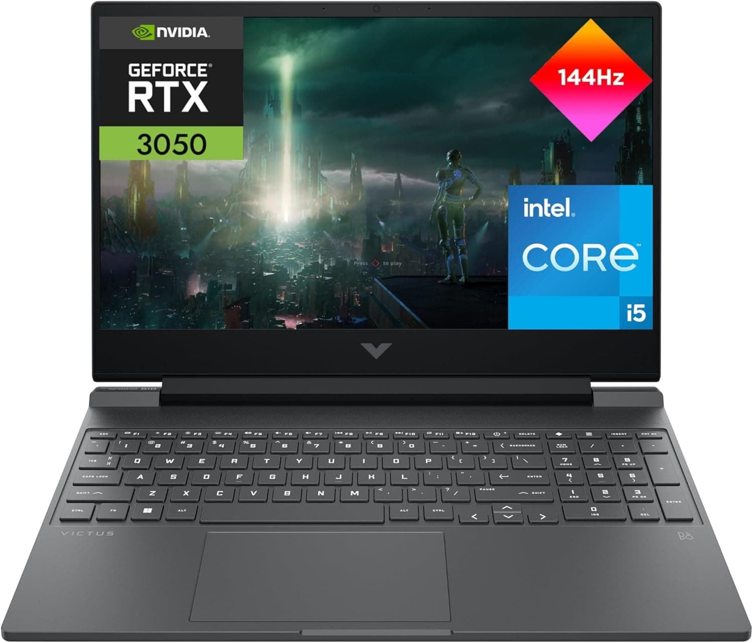 HP Victus 15-fa2002ns Computador portátil FHD de 15,6" (Intel Core i5-13420H, 16 GB RAM, 512 GB SSD, NVIDIA GeForce RTX 3050, FreeDOS) Black- teclado QWERTY espanhol