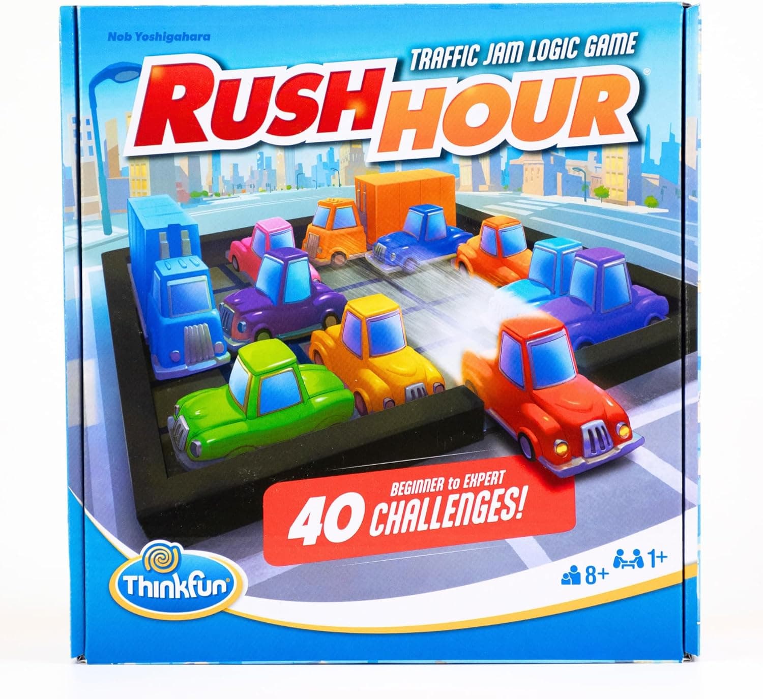 ThinkFun - Rush Hour Jogo de tabuleiro crianças 8 anos, quebra-cabeças crianças, jogo de mesa 8 anos ou mais, jogos de mesa infantis, jogo de lógica, 40 desafios, nova edição