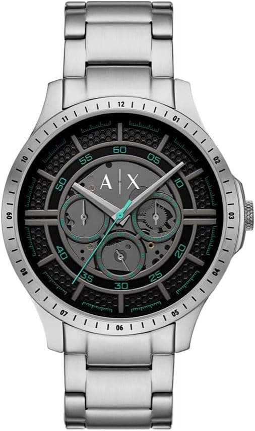 Armani Exchange Y Carbón | Relógio multifunções para homem com bracelete em aço inoxidável