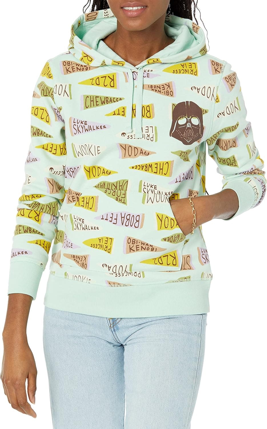 Amazon Essentials Disney Marvel Star Wars Princess | Sweatshirt com capuz em velo para mulher