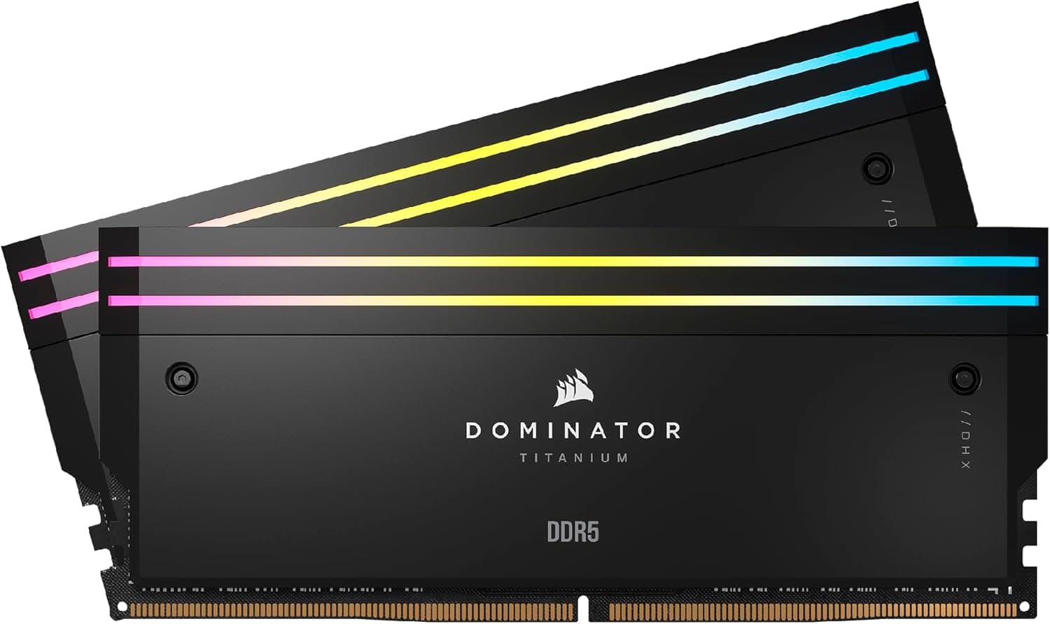 CORSAIR Dominator Titanium RGB DDR5 RAM 96 GB (2 x 48 GB) DDR5 6600 MHz CL32 Intel XMP memória de computador compatível com iCUE, preto (CMP96GX5M2B6600C32)