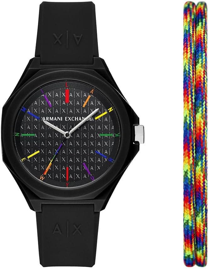 Armani Exchange Relógio analógico para mulheres de quartzo com correia em silicone AX4375