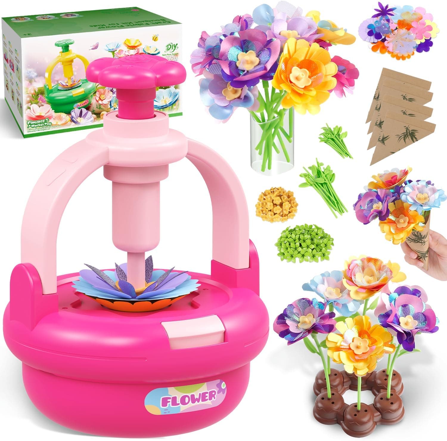 TingingYuli Craft Set | Kit de flores em tecido para crianças com atividade DIY