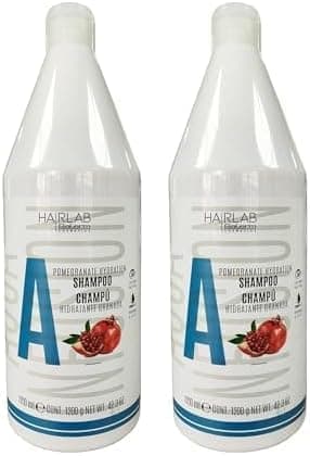 SALERM - Champô hidratante - Hair Lab romã, 1200 ml, limpeza suave - adequado para uso diário - com vitaminas A, B e C - sem para-cabeças, vegan, cheiro de morango (embalagem de 2)