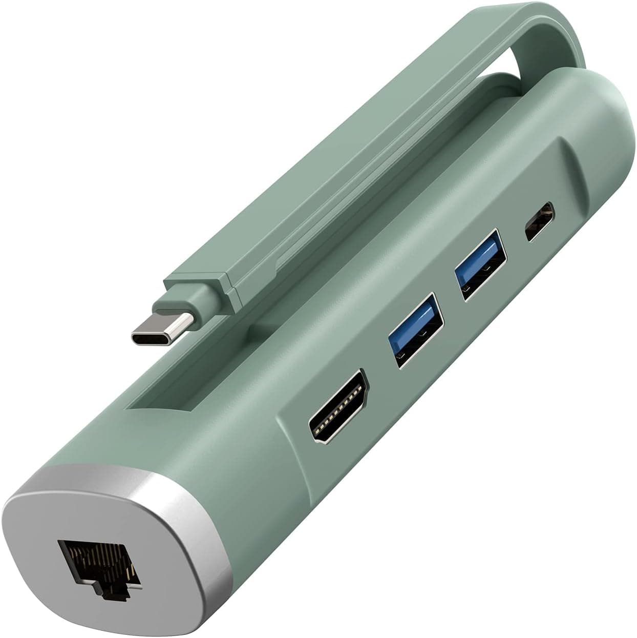 Hub USB C, Elexlinco 5 em 1, USB C Docking Station, transmissão de 5 Gbps, PD de 100 W, porta 4K HDMI, porta 1000 Mbps Rj45 Ethernet