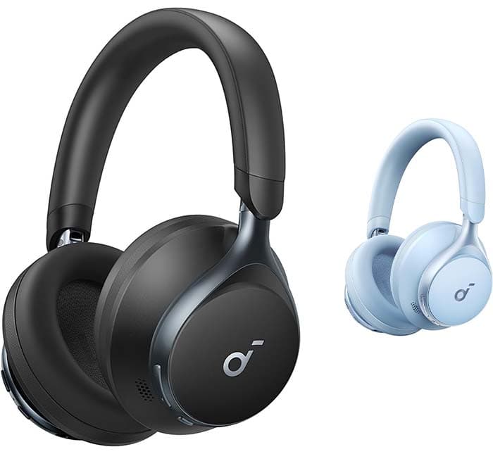 soundcore Anker Space One auriculares cancelamento de ruído ativo adaptativo, redução de voz humana 2X mais forte, 40H ANC, controlo de aplicativos, LDAC Hi-Res Wireless áudio, chamadas claras