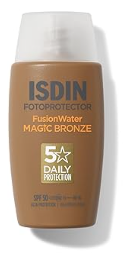 ISDIN Fotoprotector Fusion Water Color Bronze | Protetor solar facial com cor tom bronzeado FPS50, 50 ml