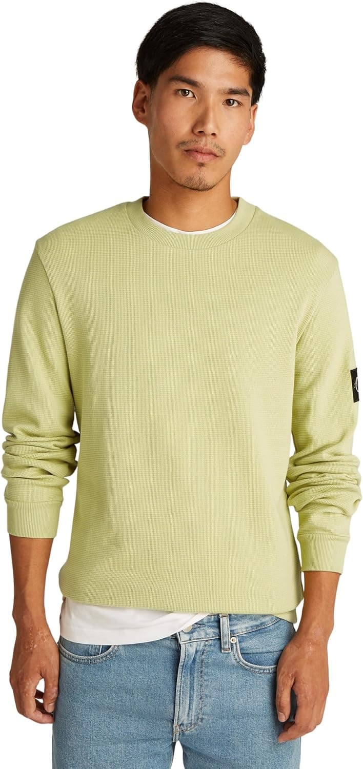 Calvin Klein Camisola Badge Waffle de algodão para homem