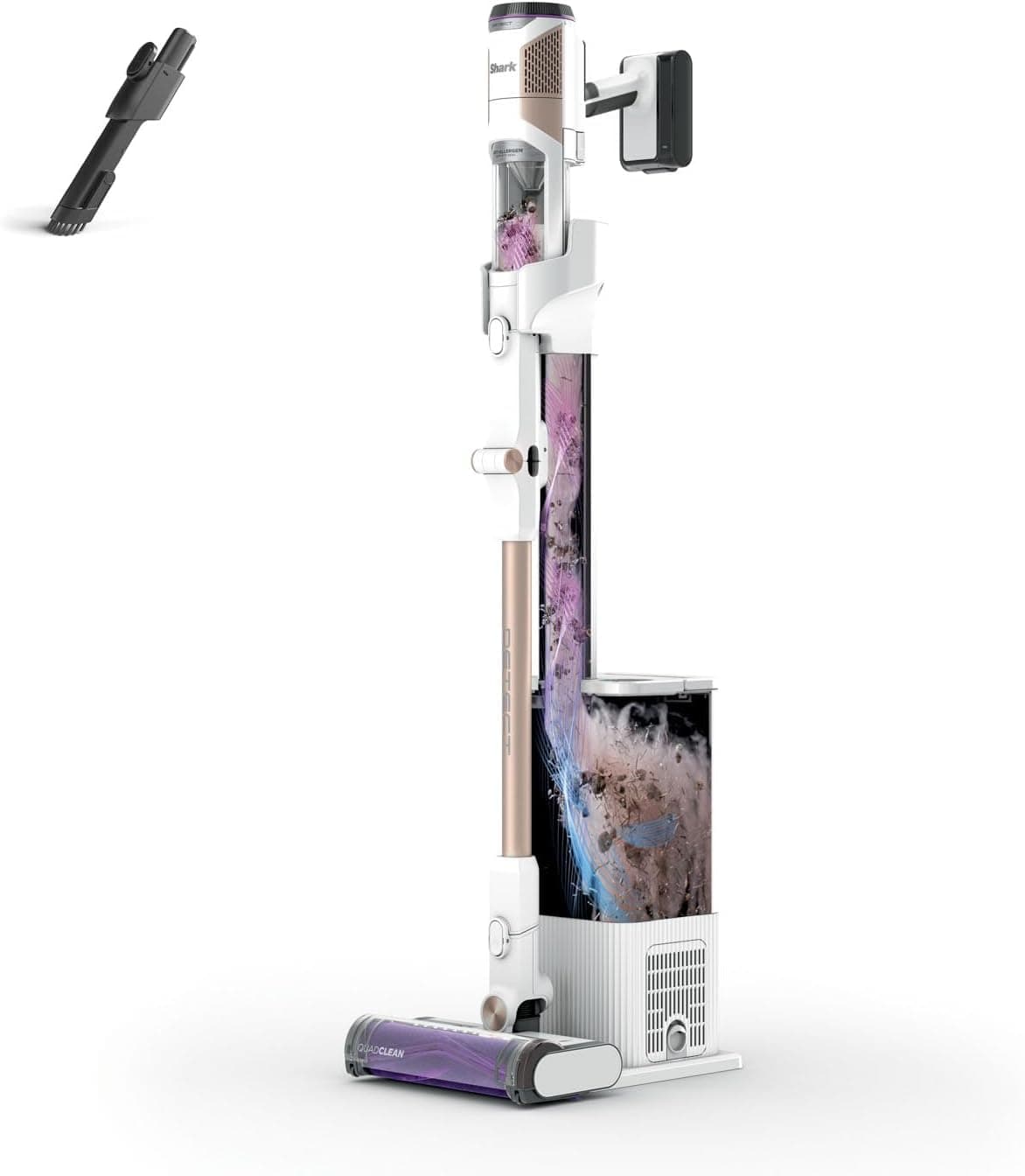 Shark Detect Clean & Empty Cordless Vacuum, 240 W, 2 liters, 80 decibéis, branco