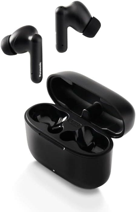 Panasonic RZ-B110WDE-K Auriculares sem fios, 5,3 Bluetooth, auriculares internos confortáveis, auriculares com microfone integrado, XBS, até 26 horas de reprodução, preto