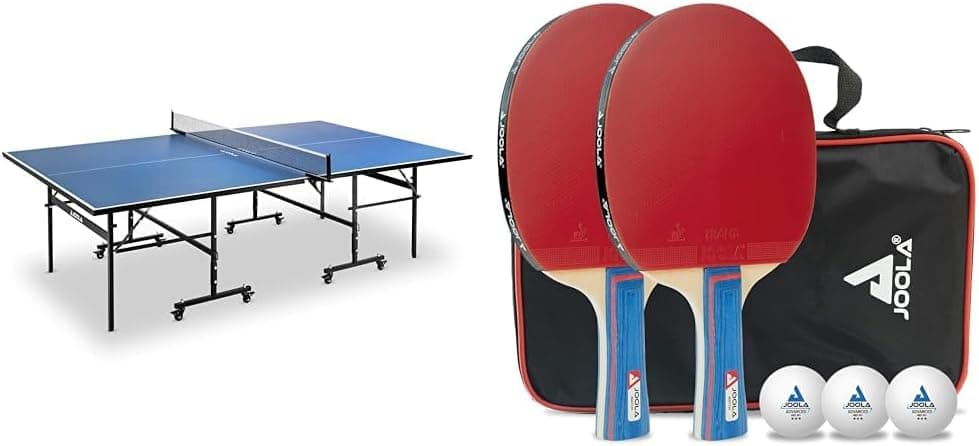 JOOLA Mesa de ping pong interior 13, unissexo-adulto, mesa de ping pong de interior, base dobrável e 54820, conjunto de ténis unissexo para adultos, multicolorido, único