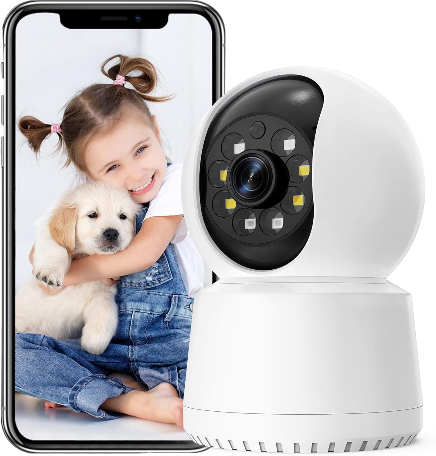 oraolo Câmara Wi-Fi interior, câmara de vigilância interna, câmara de segurança 360°, 1080P, Wi-Fi, áudio bidirecional, visão noturna, armazenamento em nuvem