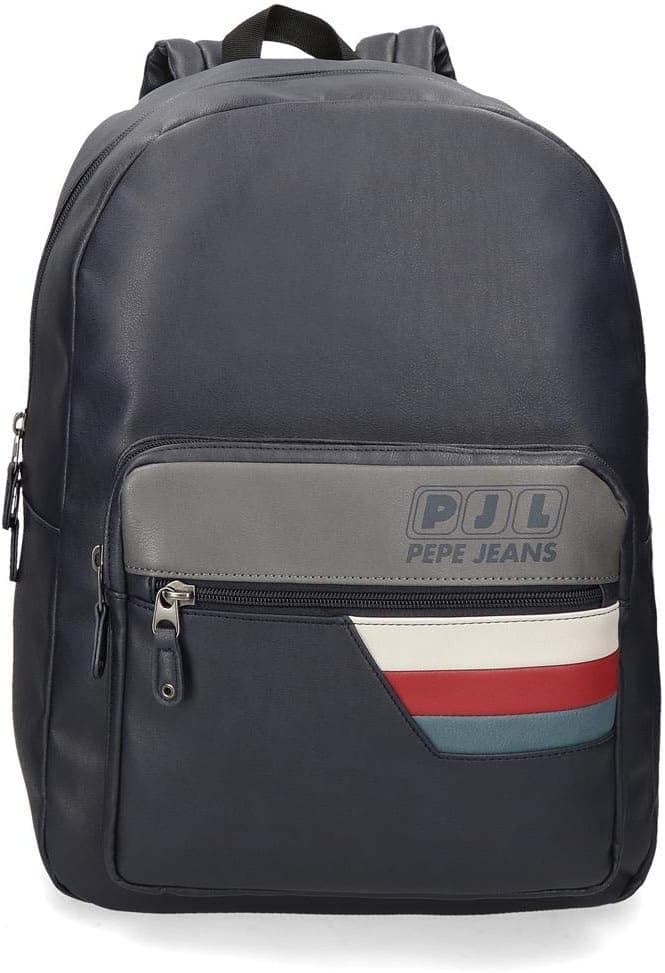 Mochila Pepe Jeans Eighties, azul, 33x44x15 cms