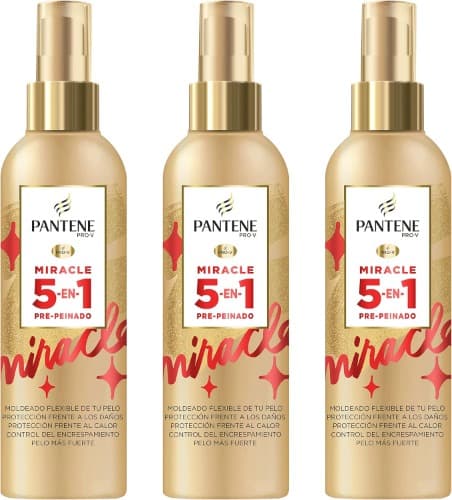 Pantene Pro-V Miracle 5-in-1 | Spray pré-penteado com proteção térmica para cabelo, 200 ml x 3