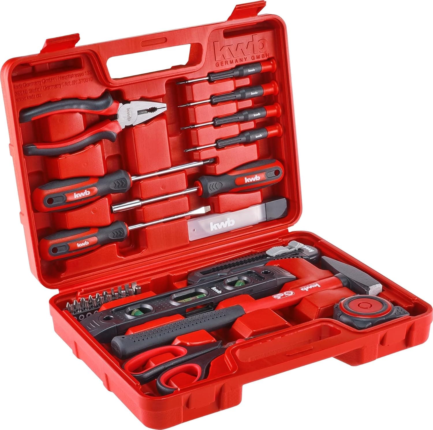 KWB - Mala de ferramentas de 35 peças, enchimento, resistente, ideal para casa ou garagem