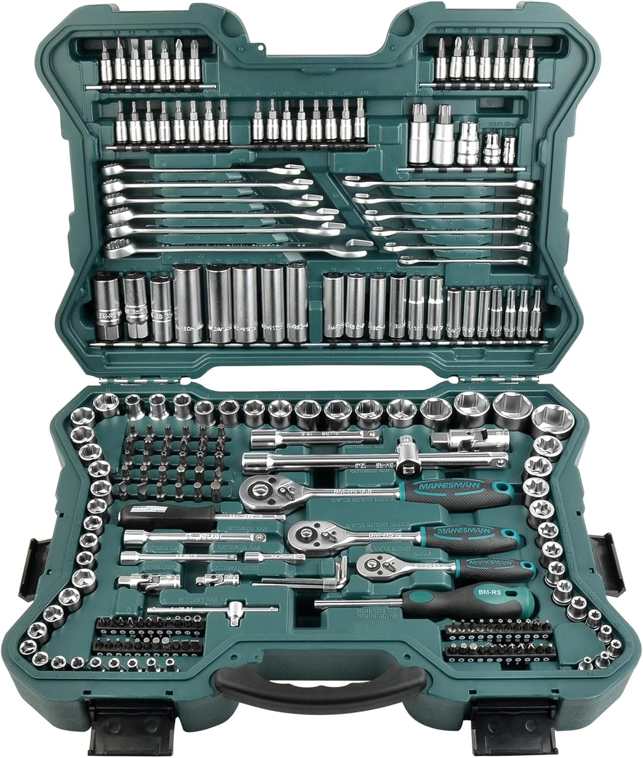 Mannesmann M9 8430 Mala com chaves e outras ferramentas (215 peças, tamanho: 12 x 36 x 51 cm)