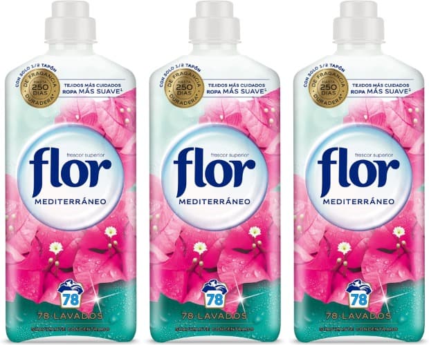 Flor Mediterranean | Amaciador concentrado para roupa 78 lavagens 1400 ml