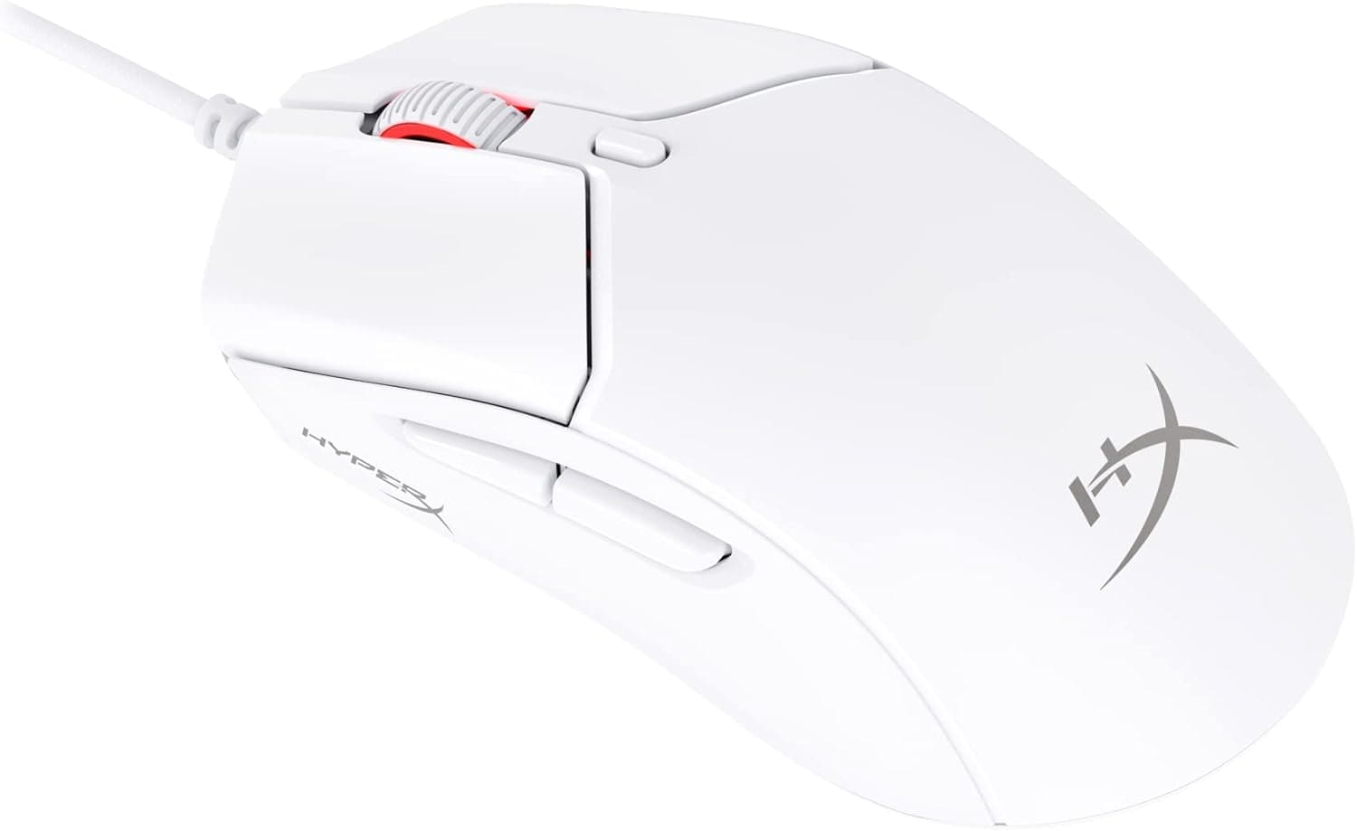 HyperX Até 2 – rato gaming com cabo, ultraleve 53 g, sensor preciso HyperX 26K, cabo HyperFlex 2, antiderrapante, cor branca
