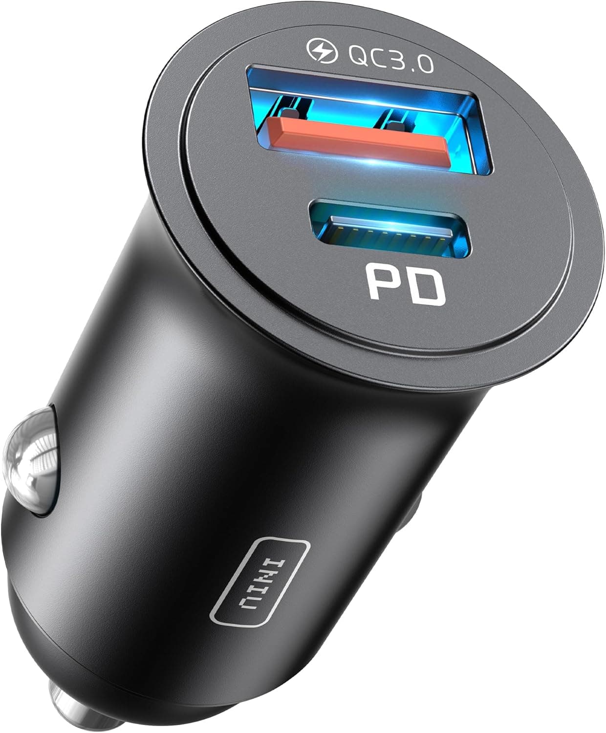 INIU Carregador de carro carregamento rápido, 60 W total [USB C 30 W+USB A 30W] PD & QC3.0 carregador de carro, USB C carregador isqueiro carro para telemóvel iPhone 16 15 14 13 12 Pro MAX iPad