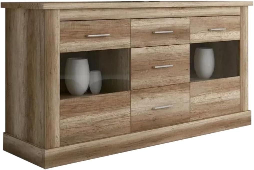 Homey - Aparador, buffet para sala de estar de jantar, modelo de alvo, cor canhão, prático e funcional, medidas: 171 cm (largura) x 88 cm (altura) x 50 cm (fundo)