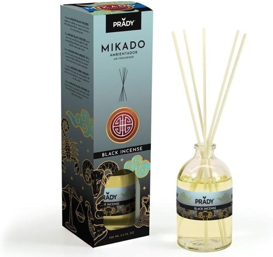 Prady - Mikado Ambientador Black Incenso - 100 ml, fragrância intensa e misteriosa