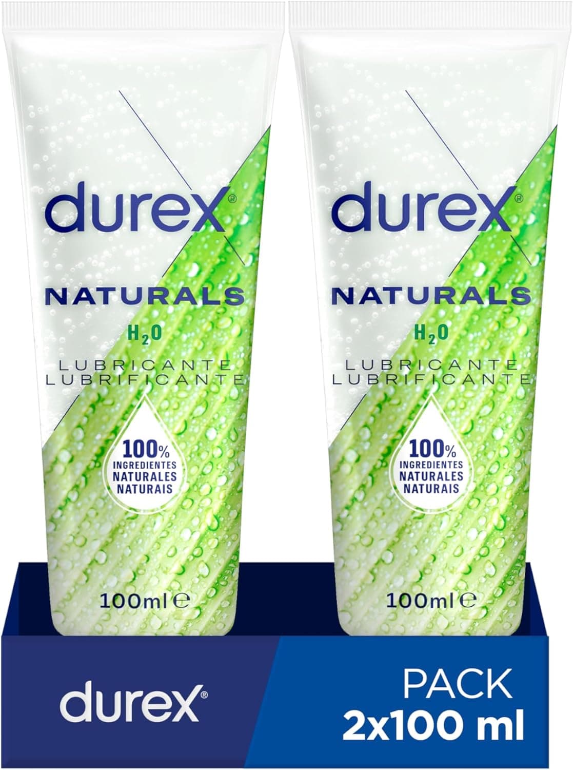 Durex Naturals Intimate Gel Hygiene Íntimo, preto, 100 ml x 2 