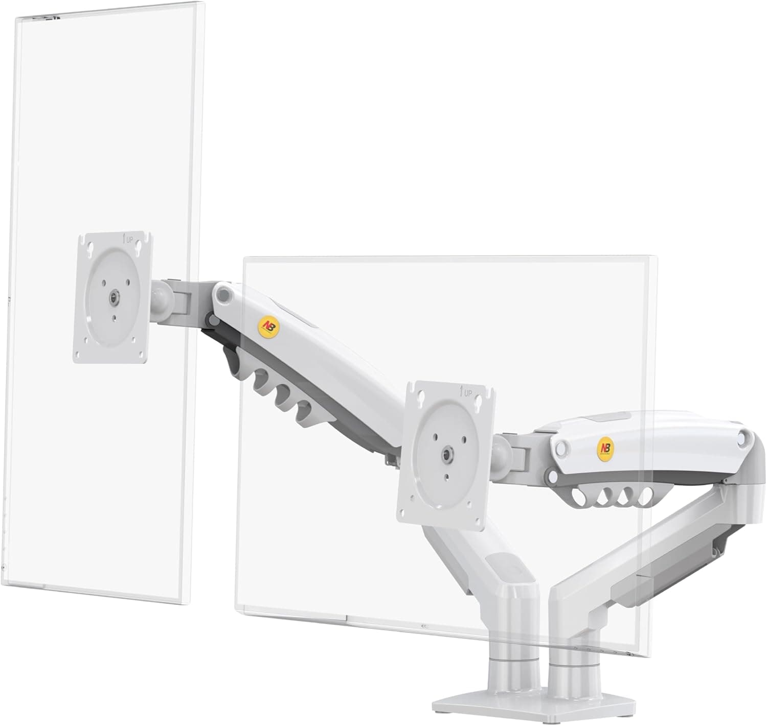 NB North Bayou F160-W | Suporte duplo para dois monitores de 17 a 27 polegadas com ajuste por braço articulado