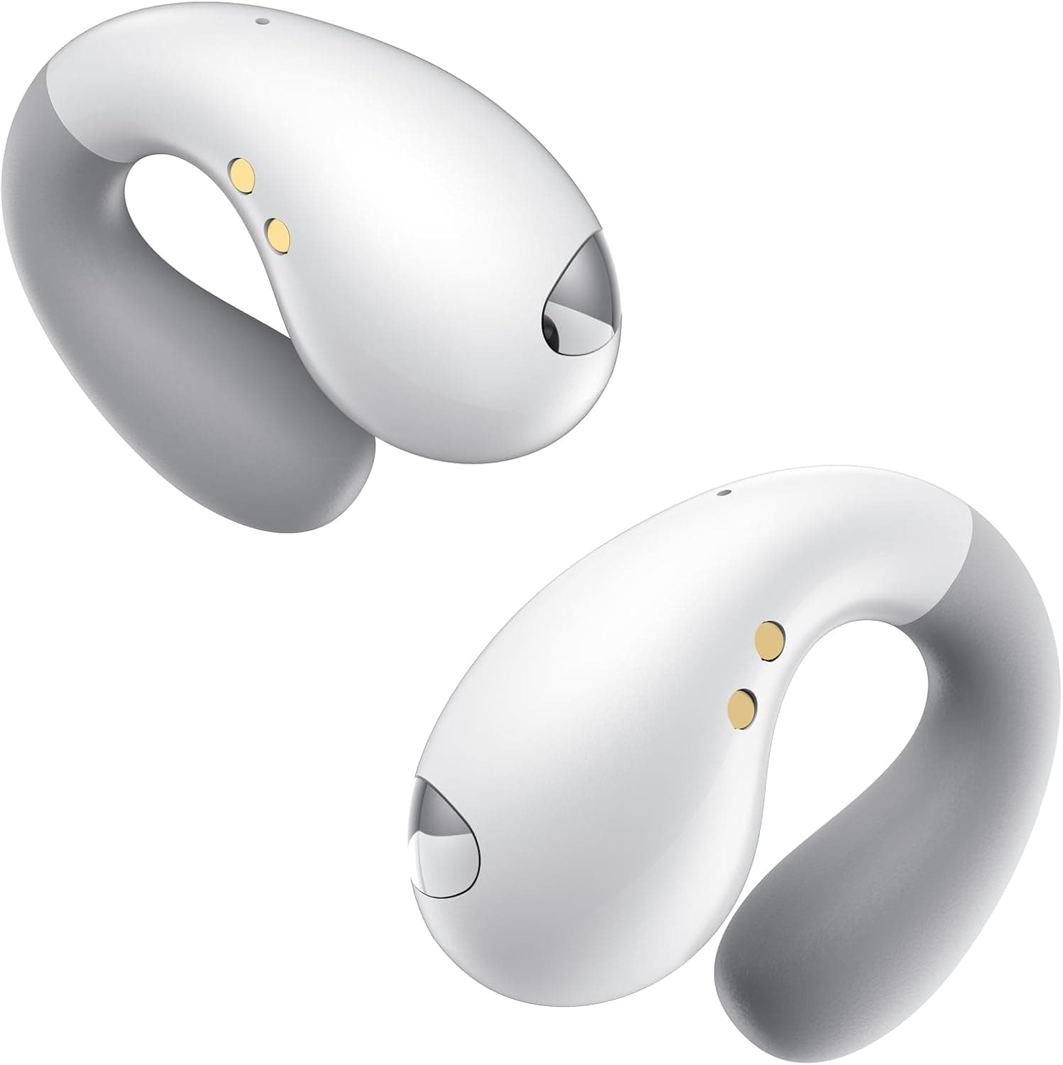 EUQQ Auriculares condução osea - auriculares sem fios desportivos Bluetooth para correr e correr, auriculares sem fios com design aberto, marfim puro