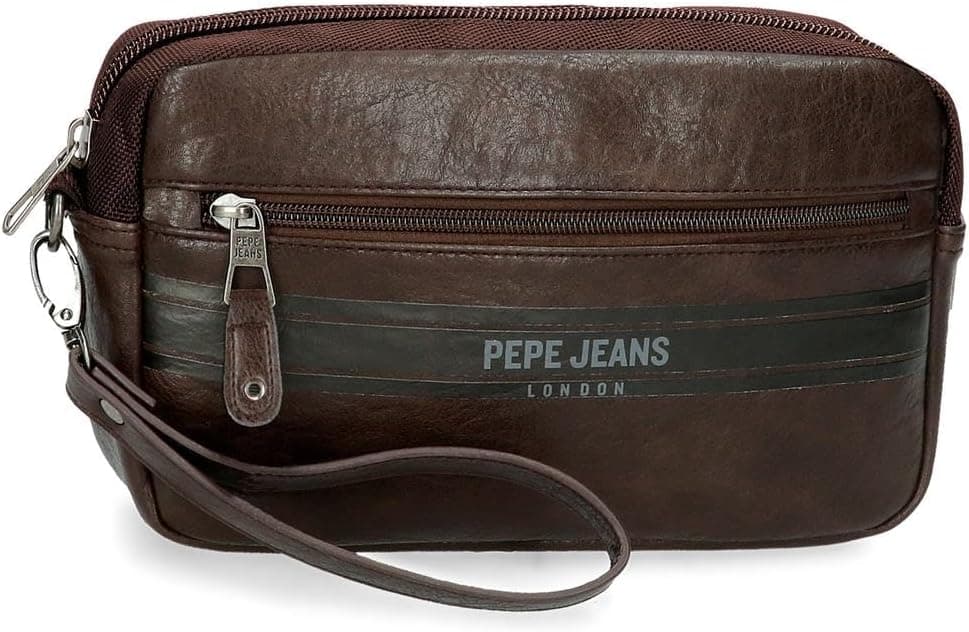 Pepe Jeans Horley Bolsa de mão de 24,5 cm x 15 cm x 6 cm, fabricada em poliéster e detalhes em couro sintético