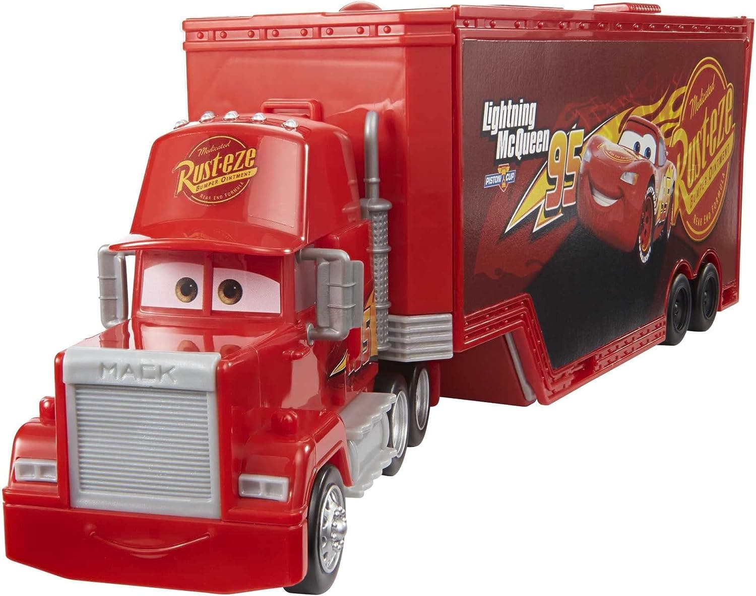 Mattel Cars camião Mack conversível pista para carros de brinquedo com lançadores, presente para crianças + 3 anos (HDC75)