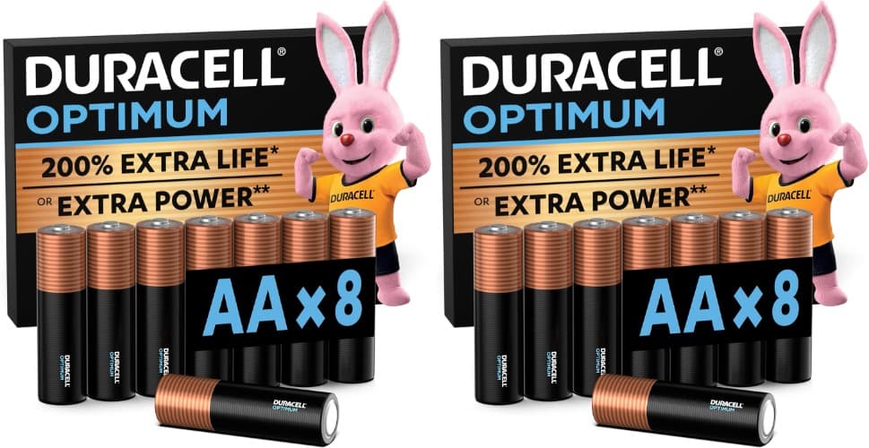 Duracell Optimum pilhas alcalinas AA de 1,5 V (embalagem de 8) LR6 MX1500