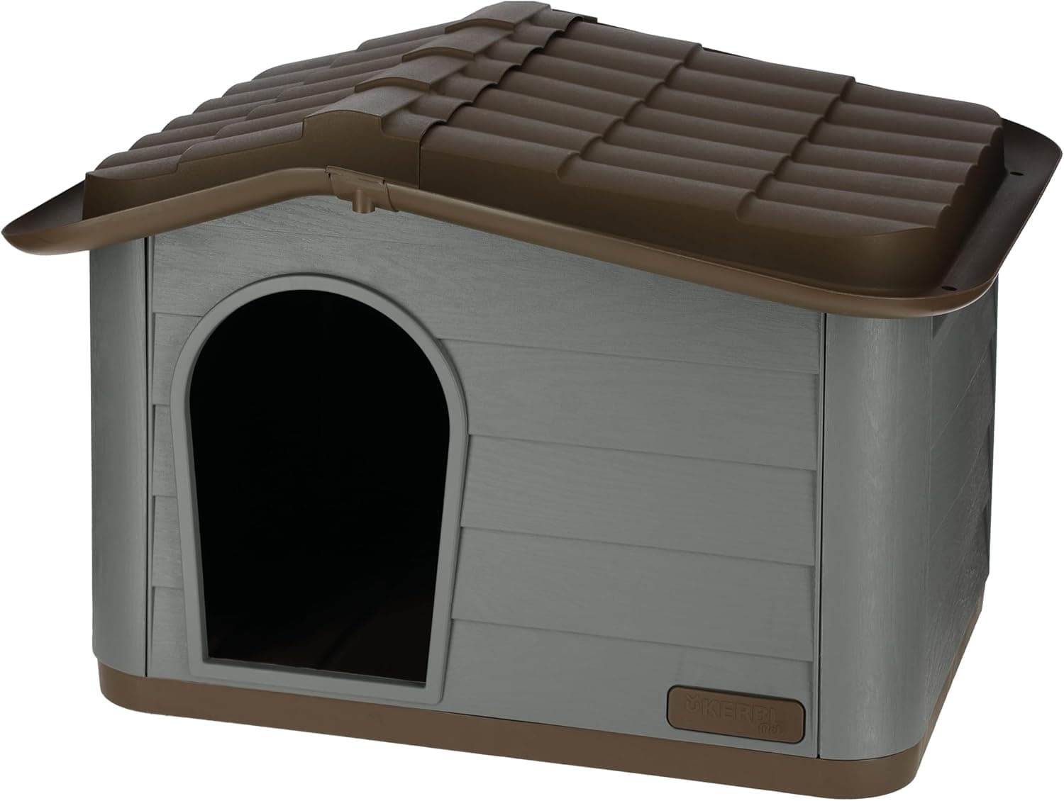 Kerbl Pet 81341 Casa para gatos Paola Eco, aspeto mediterrâneo, plástico reciclado, verde cinzento/castanho, 60 x 51 x 41 cm