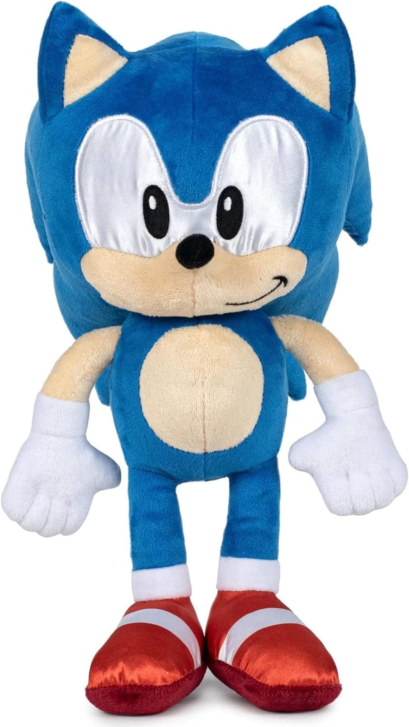 Famosa Softies - Sonic Peluche de 30 centímetros, com textura suave e macia, Ouriço azul de videojogos clássicos, para crianças pequenas e fãs de jogos e filmes, (760021143)