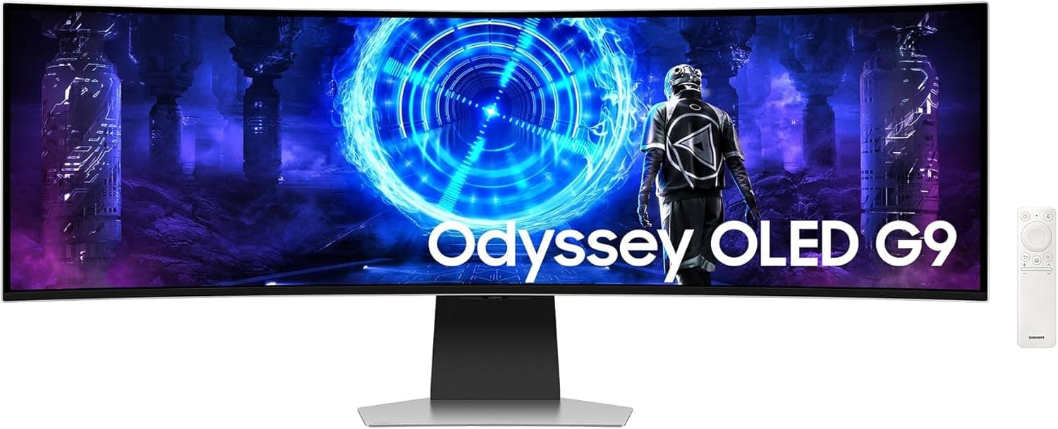 Samsung Odyssey OLED G9 G95SD | Monitor gaming curvo 49 polegadas OLED Dual QHD com 240Hz e resposta de 0,03ms